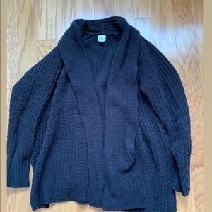 Black chenille cardigan